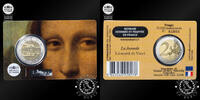 France 2 EURO 2 Euro – Official Coincard BU – Louvre – Gioconda -