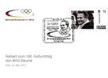 BRD 2999 gestempelt Festakt Willi Daume mit Autogrammen MiNr. 2999 gestempelt Festakt Willi Daume mit Autogrammen
