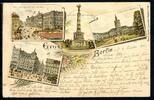 AK Berlin Unter den Linden, Schloß Charlottenburg, Siegessäule 04.10.1900 gebraucht -