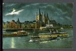 AK Köln bei Nacht Rhein mit Raddampfer, Blick auf Dom + Groß St. Martin ungebraucht -