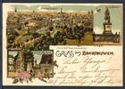 AK Braunschweig Lessing Denkmal, Burgplatz, Totalansicht 1900 gebraucht -