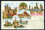 AK Worms Dom, Liebfrauenkirche, Luther Denkmal, Festspielhaus 1901 gebraucht -