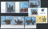 Laos Laos 1091-1096 + Bl 123 postfrisch Eisenbahn MiNr. 1091-1096 + Bl 123 postfrisch Eisenbahn -