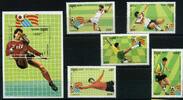 Kambodscha Kambodscha 1376-1381 + Bl 199 postfrisch Fußball MiNr. 1376-1381 + Bl 199 postfrisch Fußball -