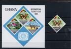 Ghana Ghana 326-329, Block 29 B postfrisch Schmetterlinge MiNr. 326-329, Block 29 B postfrisch Schmetterlinge -