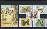 Laos Laos 1281-1285, Block 140 postfrisch Schmetterling MiNr. 1281-1285, Block 140 postfrisch Schmetterling -