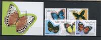 Laos Laos 1378-1382, Block 146 postfrisch Schmetterling MiNr. 1378-1382, Block 146 postfrisch Schmetterling -