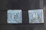 Bayern Bayern 10 (2x) gestempelt Lot Nr.: 10 mit Mängeln MiNr. 10 (2x) gestempelt Lot Nr.: 10 mit Mängeln -