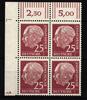   BRD Bund BRD Bund 186y DZ (L+1) postfrisch als 4er Eckrand (2xHaftstellen am Rand) MiNr. 186y DZ (L+1) postfrisch als 4er Eckrand (2xHaft 