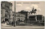 AK Hannover Zentralbahnhof mit Erst August Denkmal ungebraucht -