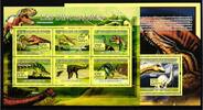 Guinea Guinea 6390-6395 + Block 1661 postfrisch Prähistorische Tiere Dinosaurier MiNr. 6390-6395 + Block 1661 postfrisch Prähistorische -