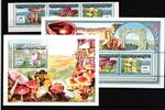 Mauretanien Mauretanien 1058-1060 und Block 77 postfrisch Dreierstreifen, Kleinbogen MiNr. 1058-1060 und Block 77 postfrisch Dreierstreifen, -