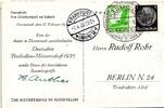 Deutsches Reich 529, 512 auf Postkarte portogerecht, Deutsche Freiballon -