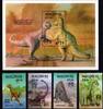 Malediven Malediven 1773-1775 und 1788 und Block 238 postfrisch Dinosaurier MiNr. 1773-1775 und 1788 und Block 238 postfrisch Dinosaurier -