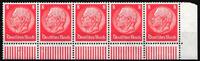 Deutsches Reich Deutsches Reich 485 I postfrisch 5er Streifen, 2x Plattenfehler MiNr. 485 I postfrisch 5er Streifen, 2x Plattenfehler -
