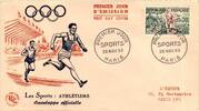 Frankreich Frankreich 978-983 gestempelt auf offiziellen FDC, Olympische Spiele 1952 MiNr. 978-983 gestempelt auf offiziellen FDC, Olympis -