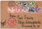 Deutsches Reich 609-616 auf Brief Olympiafahrt -
