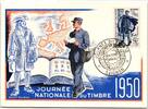 Frankreich 881 auf Postkarte Tag der Briefmarke 1950 -