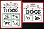 St. Vincent Bequia St. Vincent Bequia Block 85 + 829-832 postfrisch als ZD-Bogen, Hunde MiNr. Block 85 + 829-832 postfrisch als ZD-Bogen, Hunde -