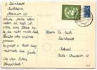 BRD Bund 221 auf Postkarte als Einzelfrankatur portogerecht vom Eckrand -