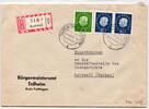 BRD Bund 305 u.a. auf Brief als Mischfrankatur portogerechtes waager.Paar -