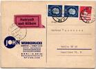 Berlin 185, 187 auf Postkarte als Mischfrankatur Rohrpost Berlin -