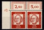 Berlin Berlin 205 DZ postfrisch ER-Paar mit Druckerzeichen 12 neben Feld 1 oben MiNr. 205 DZ postfrisch ER-Paar mit Druckerzeichen 12 n -