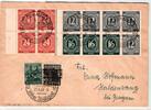 Alliierte Besetzung Hbl. 123 u.a. auf Brief Brit. Am. Zone ZF -