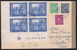 Alliierte Besetzung 929,935,936,966 auf Brief Brit. Am. Zone ZF -