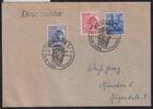 Alliierte Besetzung 953, 955, 957 auf Brief Brit. Am. Zone ZF -