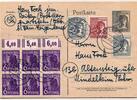 Alliierte Besetzung P 962,944,947,956 als Ganzsache Brit. Am. Zone ZF -