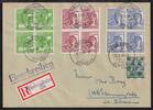 Alliierte Besetzung 42II,946,956,957 auf Brief Am. Brit. Zone ZF -