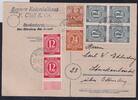 Alliierte Besetzung 919,920,925,951 auf Postkarte Am. Brit. Zone ZF