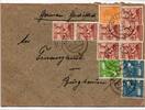 Alliierte Besetzung 946, 950, 951, 952 auf Brief Am. Brit. Zone ZF -