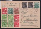 Alliierte Besetzung 917, 918, 925 u.a. auf Postkarte Am. Brit. Zone ZF -