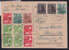 Alliierte Besetzung 917, 918, 925 u.a. auf Postkarte Am. Brit. Zone ZF -
