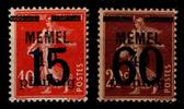 Memel Memel 34-35 postfrisch MiNr. 34-35 postfrisch -