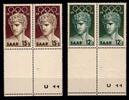 Saarland Saarland 371-372 UR Lf postfrisch Paar Maschinennr. MiNr. 371-372 UR Lf postfrisch Paar Maschinennr. -