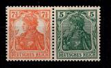  Deutsches Reich Deutsches Reich W 6 ab mit Falz MiNr. W 6 ab mit Falz 