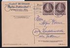 Berlin 75 auf Postkarte als Mehrfachfrankatur Fernbrief -