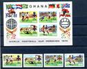 Ghana Ghana 564-567 B + Block 57 B postfrisch Fußball WM 1974 MiNr. 564-567 B + Block 57 B postfrisch Fußball WM 1974 -