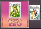 Togo Togo 1282 + Block 128 postfrisch Fußball WM 1978 MiNr. 1282 + Block 128 postfrisch Fußball WM 1978 -