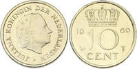 Nederland 10 Cent 10 Cent 1969. Haan KONINGIN JULIANA 1948-1980 Prof. L.O. Wenckebach -