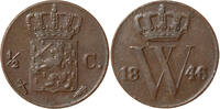 Nederland ½ Cent ½ Cent 1846 Willem II 1840-1849 Schaars J. P. Schouberg -