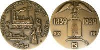 Nederland 1939. 100–jarig bestaan Nederlandse Spoorwegen Slagpenning Frits van Hall (1899-1945) -