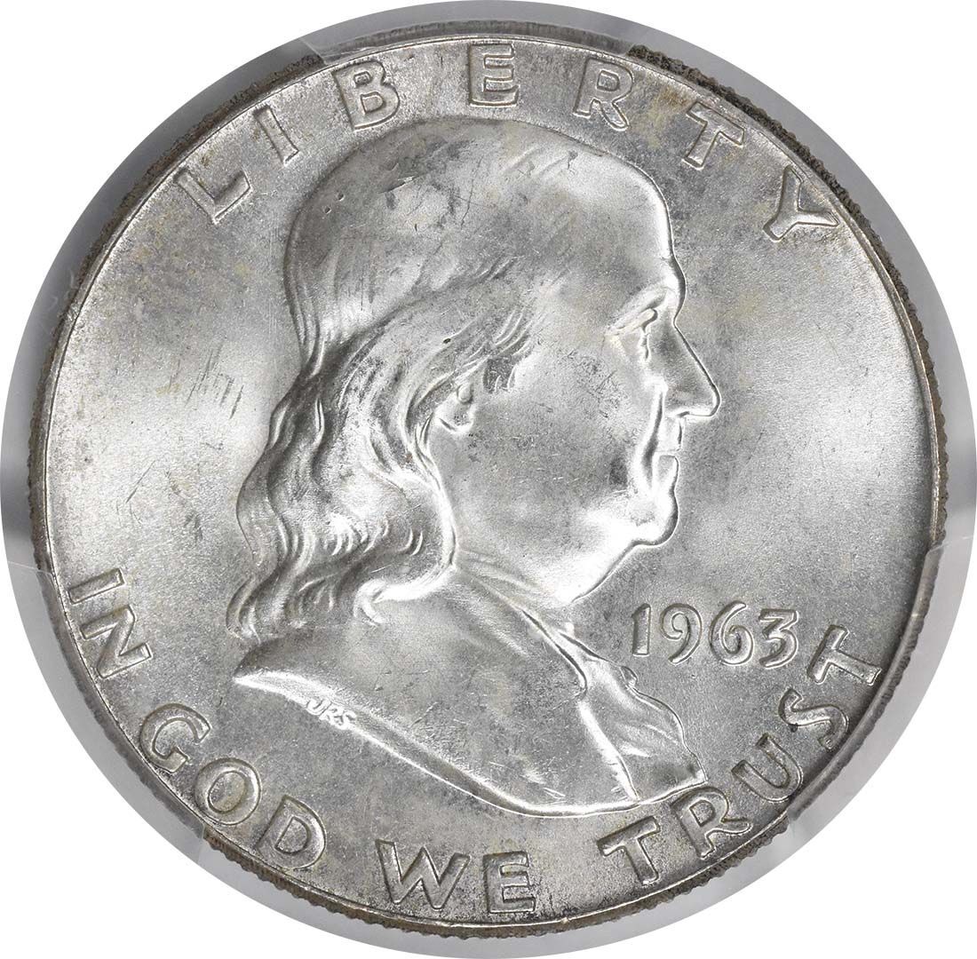 US 1963 No Mint Mark 1963 Franklin Silver Half Dollar Bugs Bunny