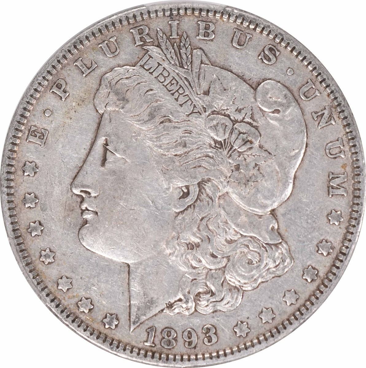 US 1893 No Mint Mark 1893 Morgan Silver Dollar EF45 CACG None XF