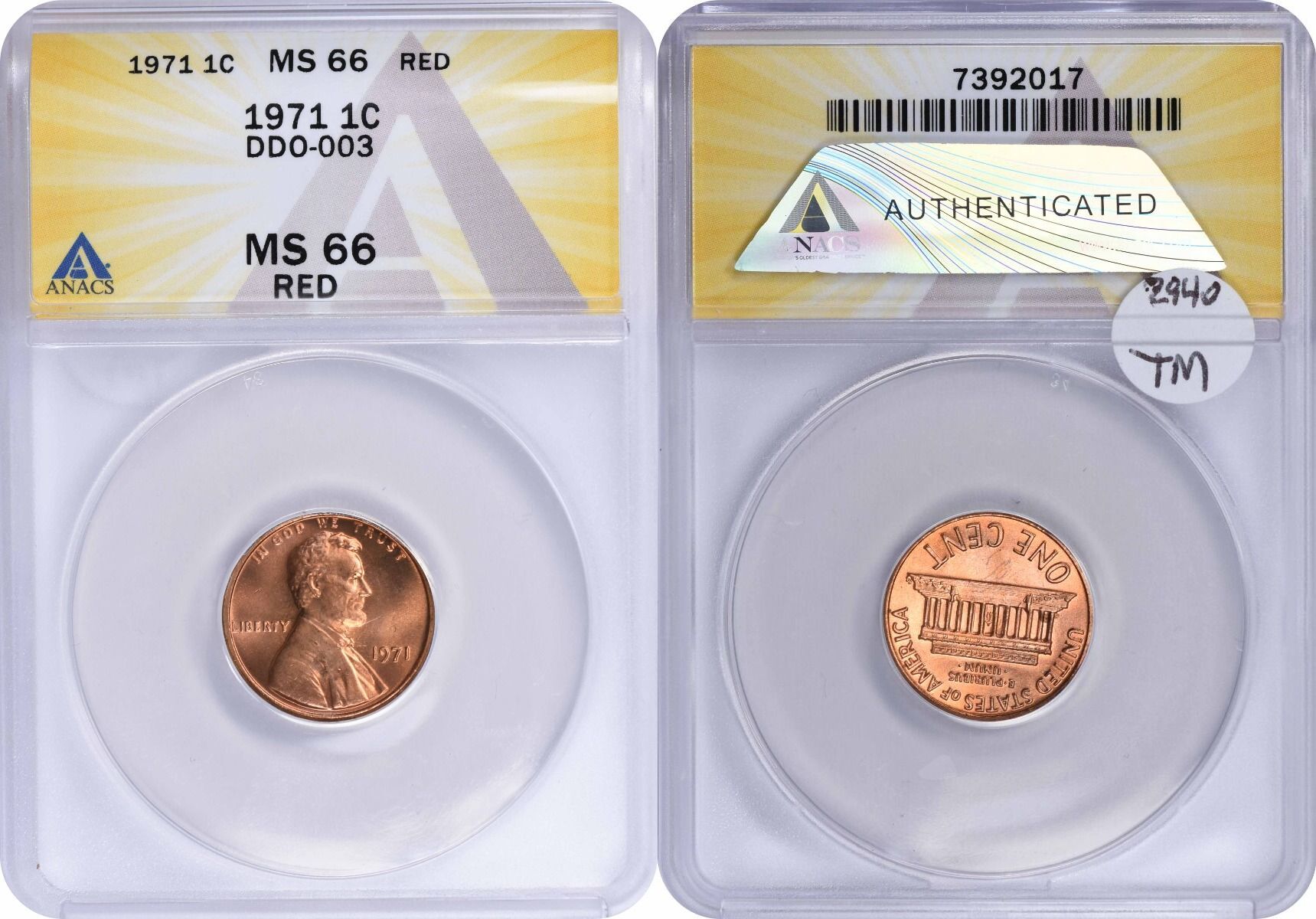 1971 S Lincoln Cent / Penny, BU Copper 1 c, Memorial, RED