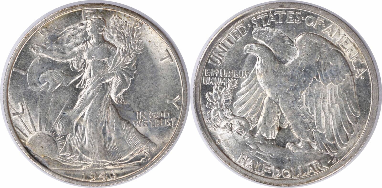 US 1946 S 1946-S Walking Liberty Silver Half Dollar MS60 Uncertified None