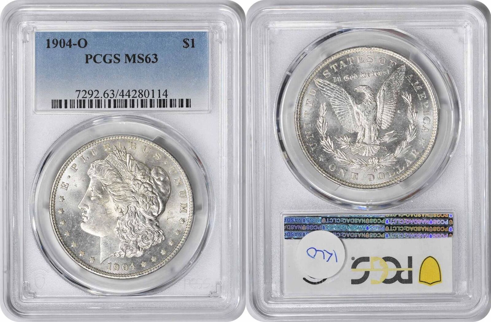 PCGS top 1904 O MS 63 Morgan silver dollar